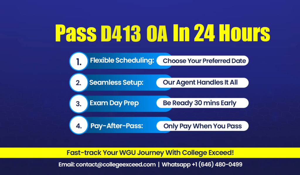 WGU D413 OA Questions and Answers