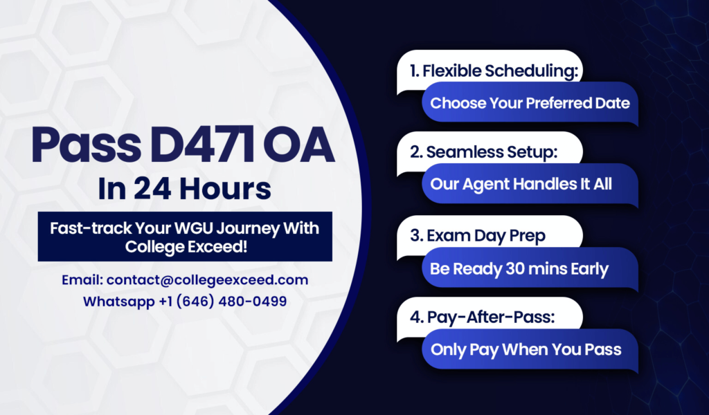 WGU D471 OA Questions and Answers